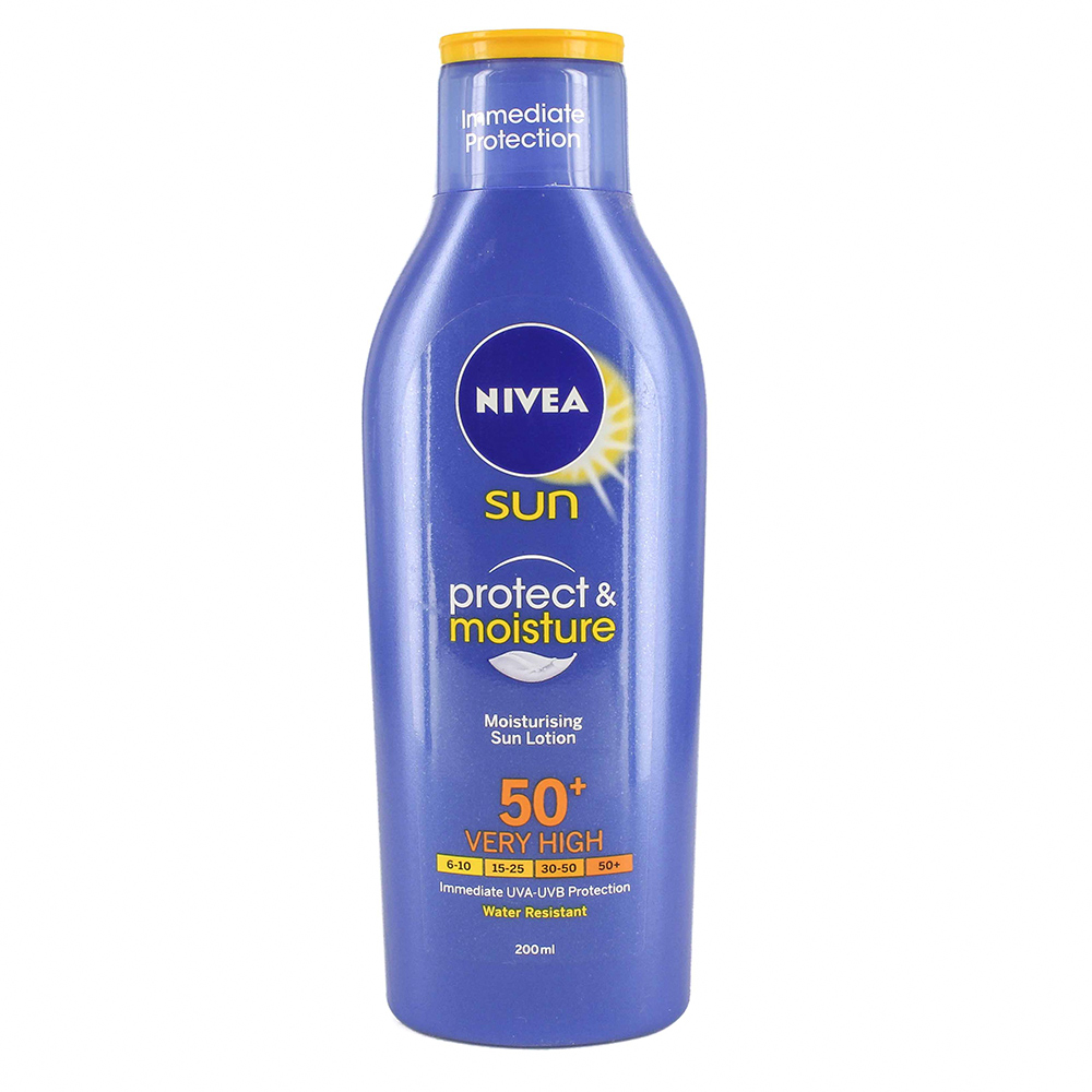 Nivea Sun Protect & Moisture Sunscreen Lotion SPF 50 200ml - Available at Alosra Online Supermarket