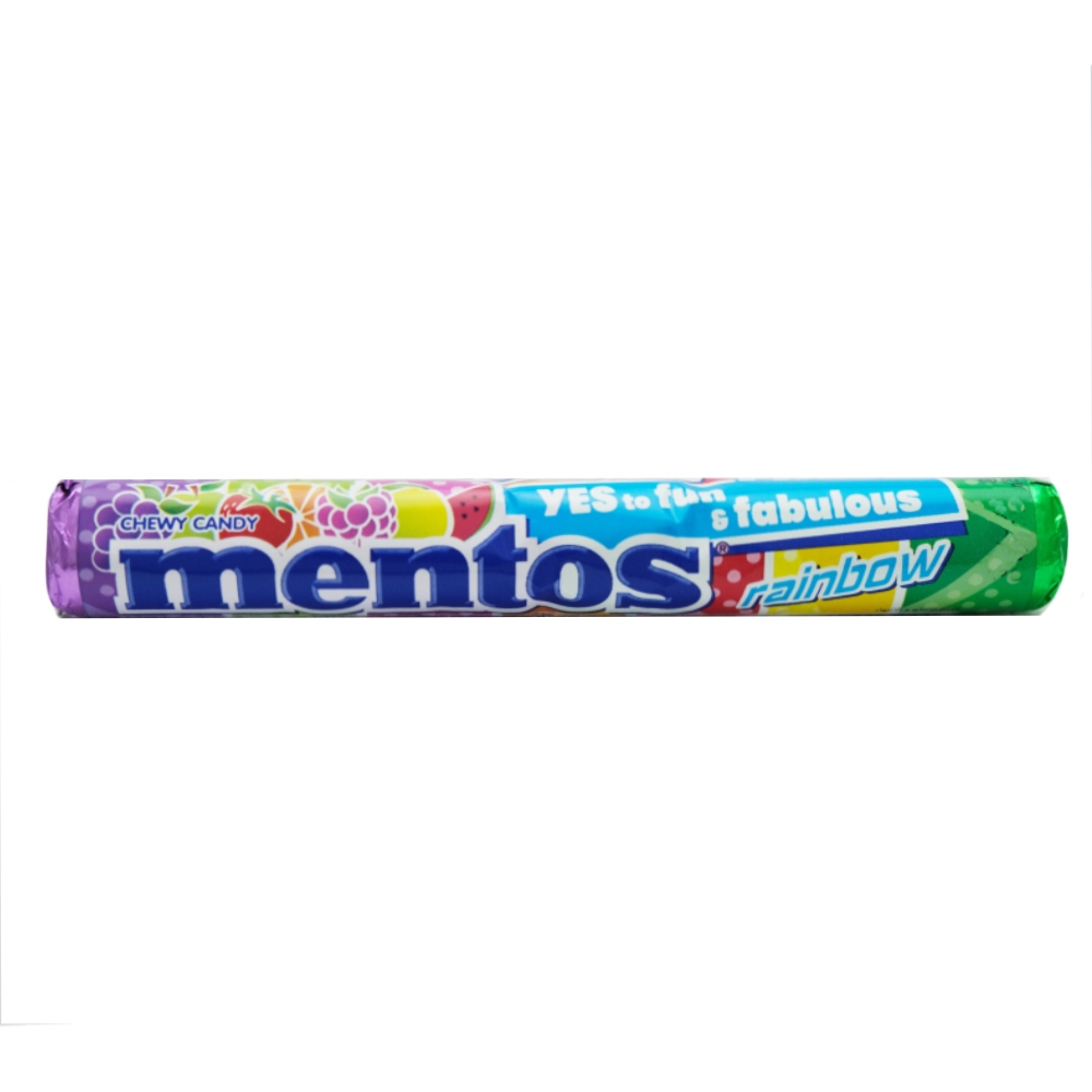 Mentos Yes To Fresh Rainbow Chewy Candy 38g back image