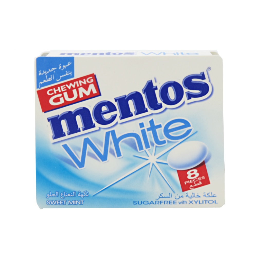 Mentos White Sweet Mint Chewing Gum 17g - Available at Alosra Online Supermarket