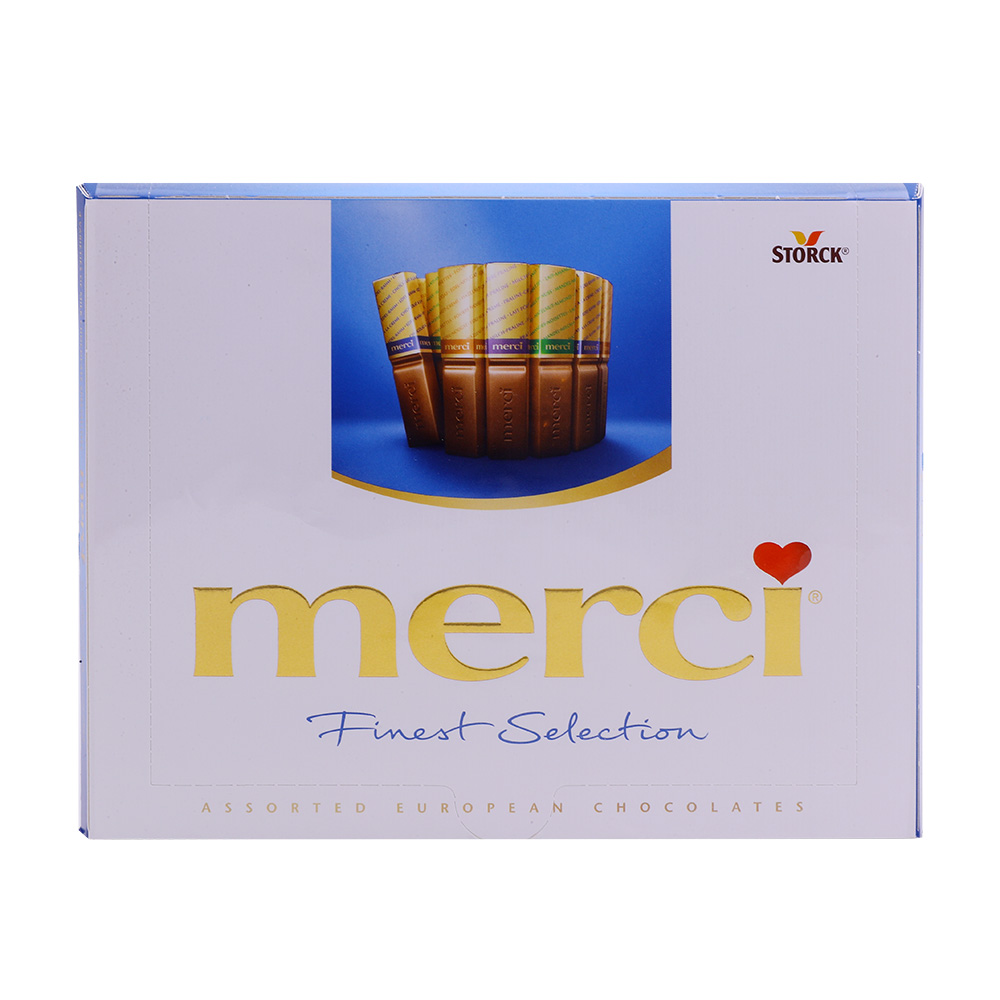 Merci Assorted European Chocolates Blue 250g - Available at Alosra Online Supermarket