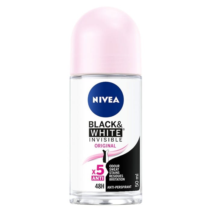 Nivea Roll-On Deodorant Invisible for Black & White 50ml - Available at Alosra Online Supermarket