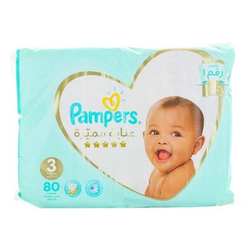 Pampers Premium S3 [6 to 10 Kg] Diapers 80's - Available at Alosra Online Supermarket