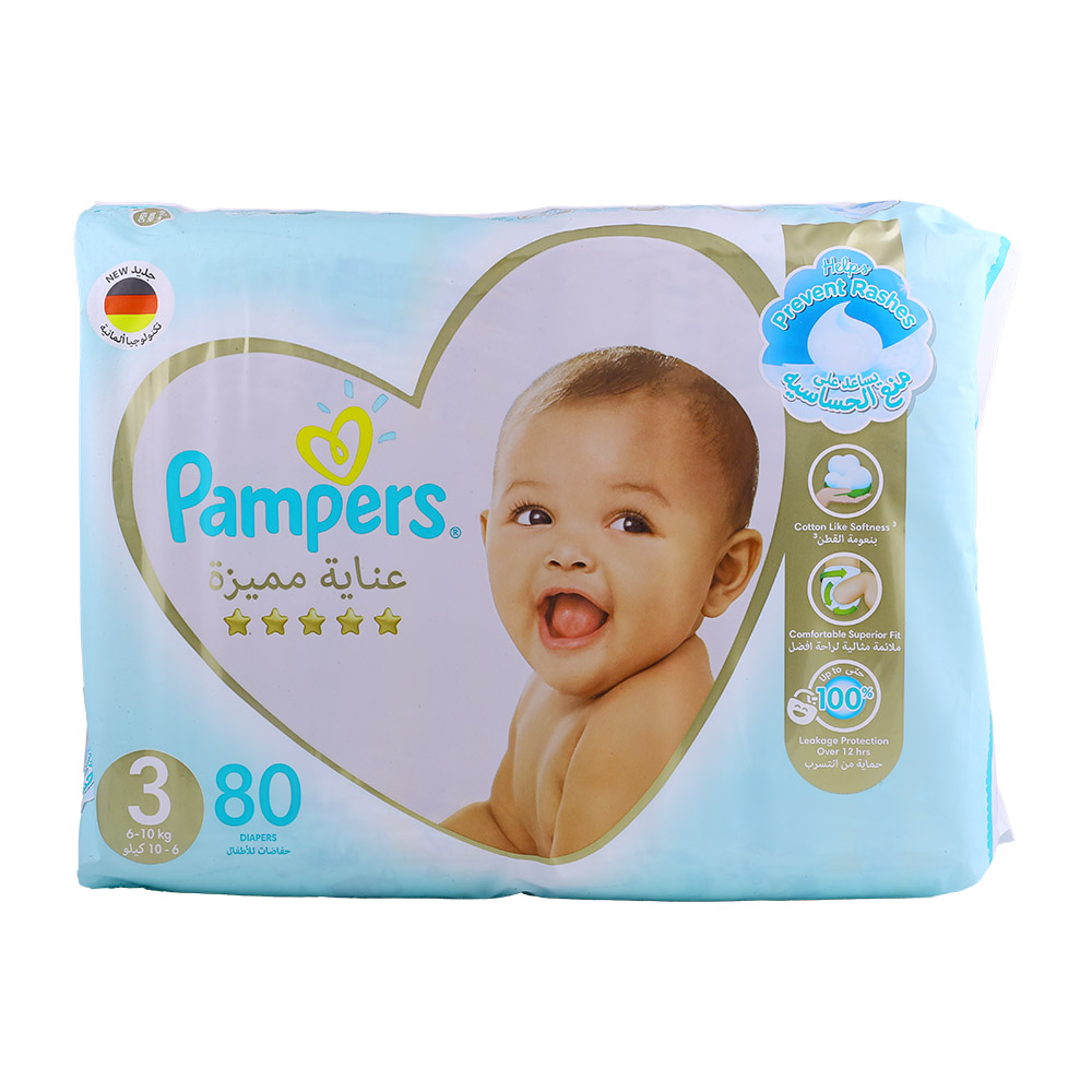 Pampers Premium Diapers Size 3 80s [Special Offer] back image