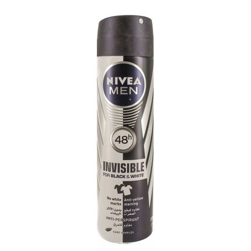 Nivea Men Invisible Black & White Anti-Perspirant 150ml - Available at Alosra Online Supermarket