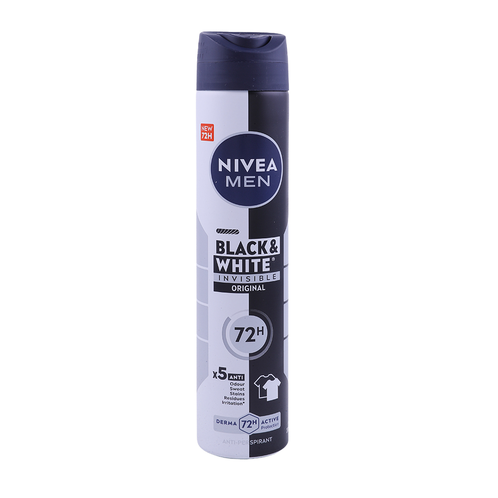 Nivea Men Black & White Deodorant 200ml - Available at Alosra Online Supermarket