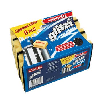 Vileda Glitzi Crystal Scourer 9 Pieces - Available at Alosra Online Supermarket