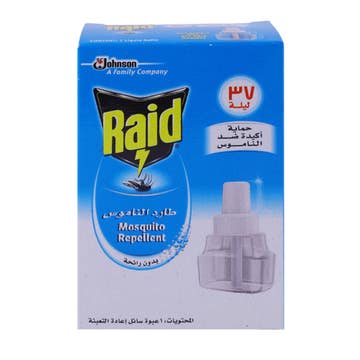 Raid Mosquito Repellent Electric Refill 37 Nights - Available at Alosra Online Supermarket