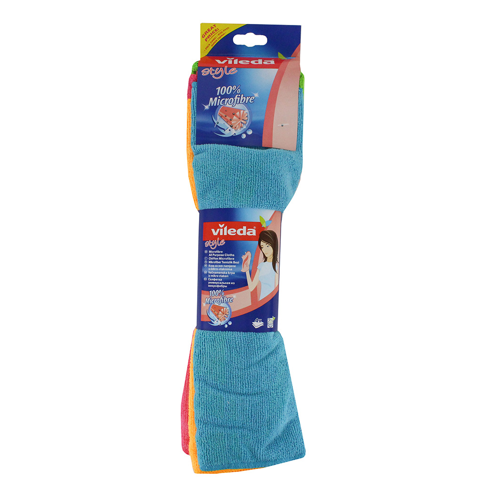 Vileda Microfibre Style All Purpose Cleaner 4 Pieces - Available at Alosra Online Supermarket