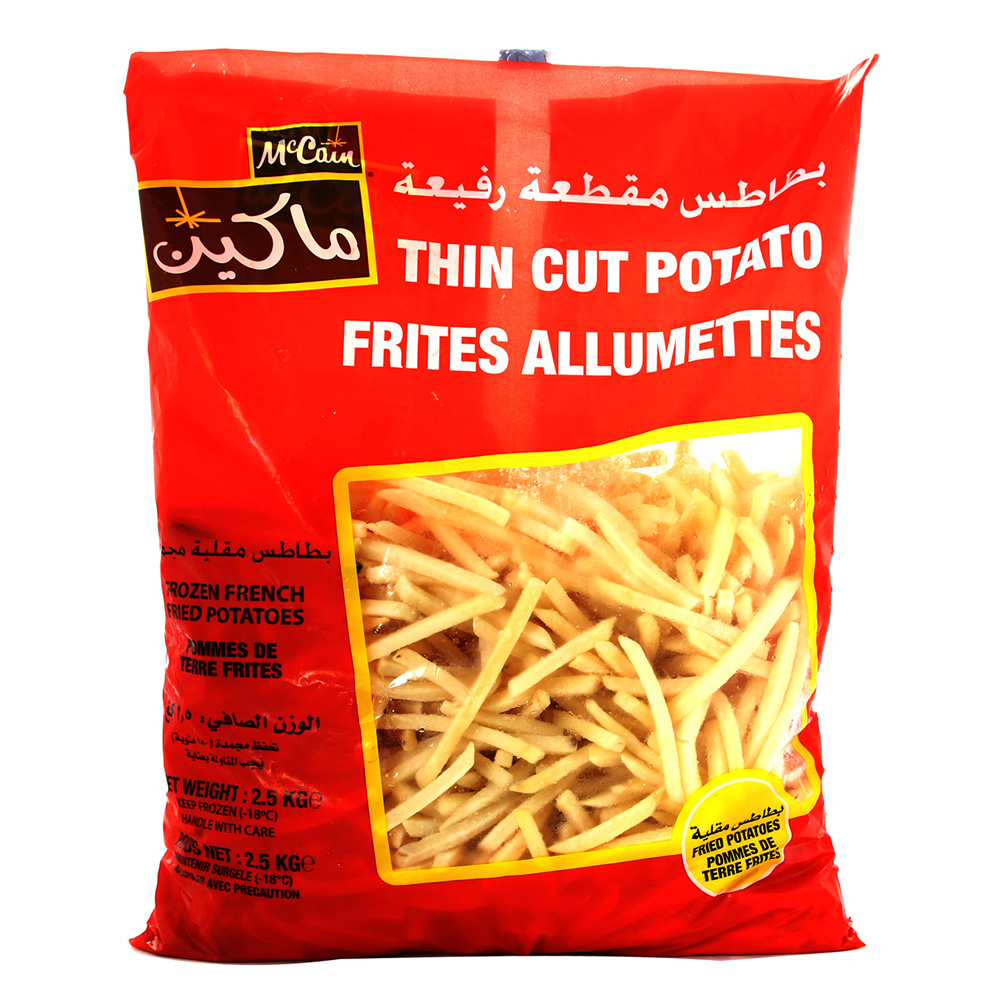 McCain Thin Cut Potato Frites Allumettes 2.5Kg - Available at Alosra Online Supermarket
