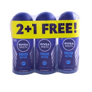 Nivea Men Fresh Active Roll-On 3x50ml [Special Offer] 
