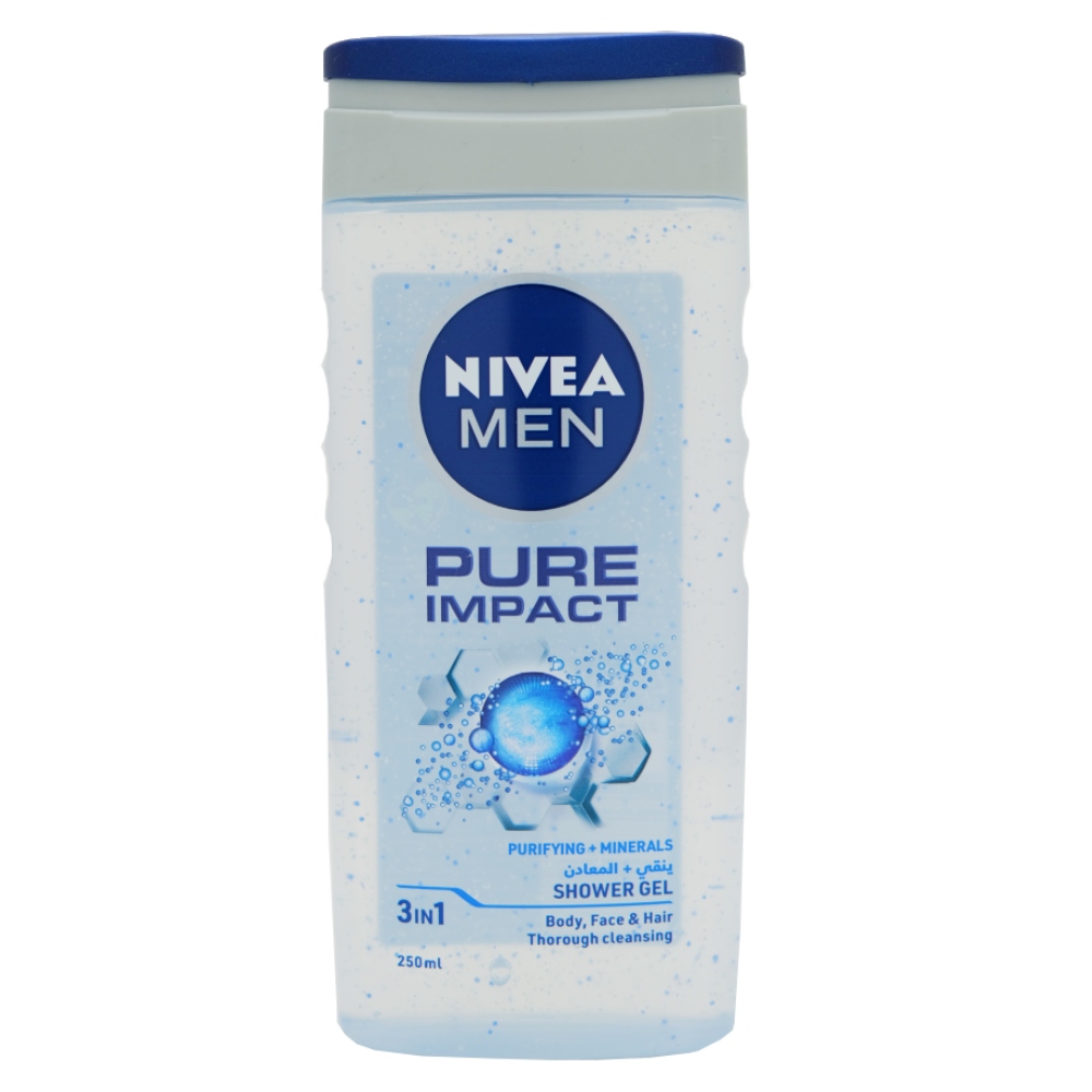 Nivea Men Pure Impact Shower Gel 250ml - Available at Alosra Online Supermarket