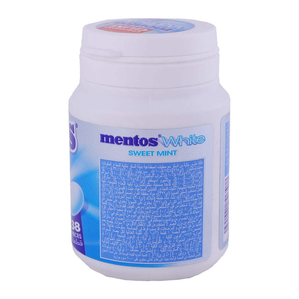 Mentos White Sweet Mint Chewing Gum 54g back image