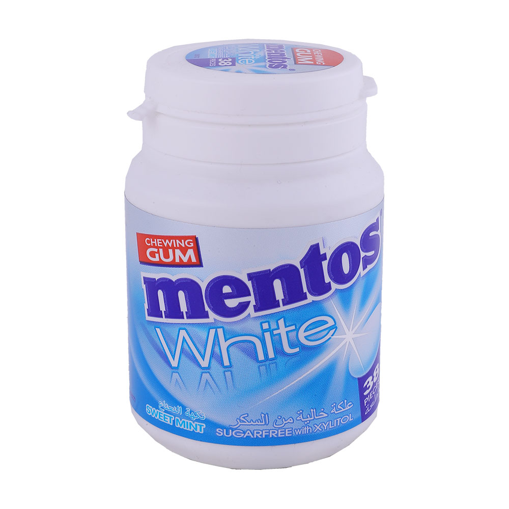 Mentos White Sweet Mint Chewing Gum 54g - Available at Alosra Online Supermarket