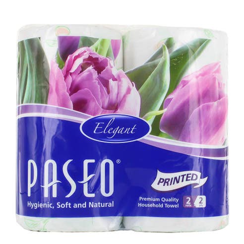 Paseo Elegant Printed Household Towel 2 Rolls 2Ply - Available at Alosra Online Supermarket