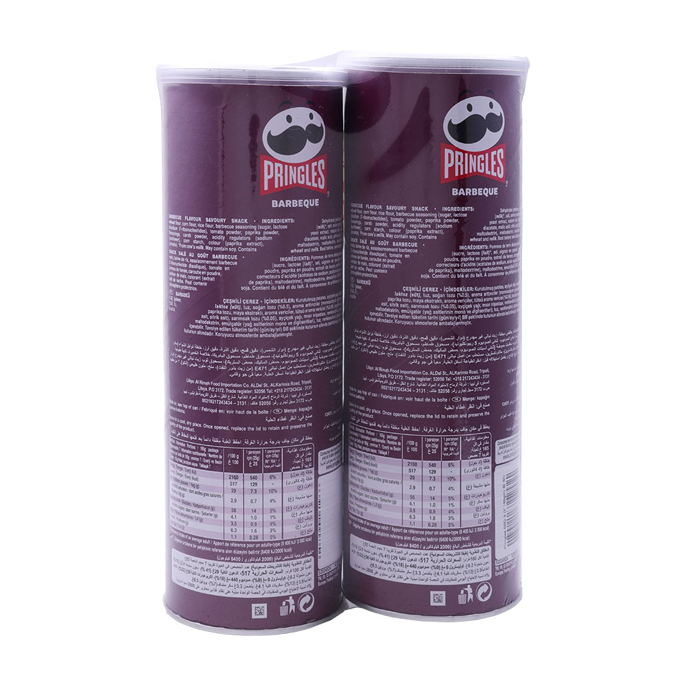 Pringles Barbeque Potato Chips 2x165g [Special Offer] back image