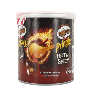 Pringles Hot & Spicy Potato Chips 40g - Available at Alosra Online Supermarket