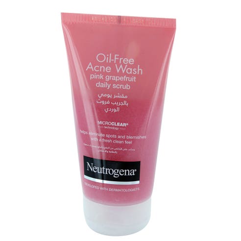Neutrogena Pink Grapefruit Oil-Free Acne Wash Daily Scrub 125ml - Available at Alosra Online Supermarket