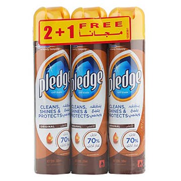 Pledge Natural Furniture Polish 3x300ml [2+1 Free] 