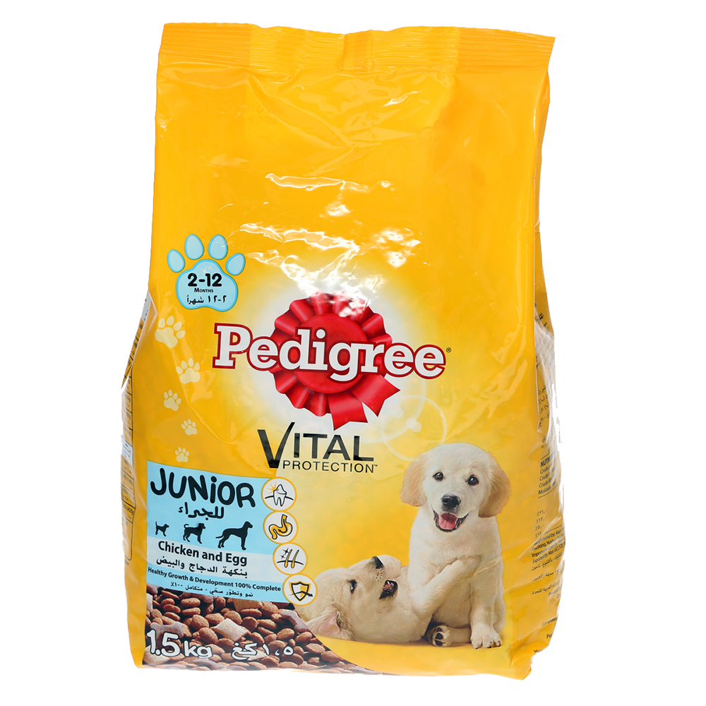 Pedigree Chicken & Egg Puppy Food 1.5Kg - Available at Alosra Online Supermarket