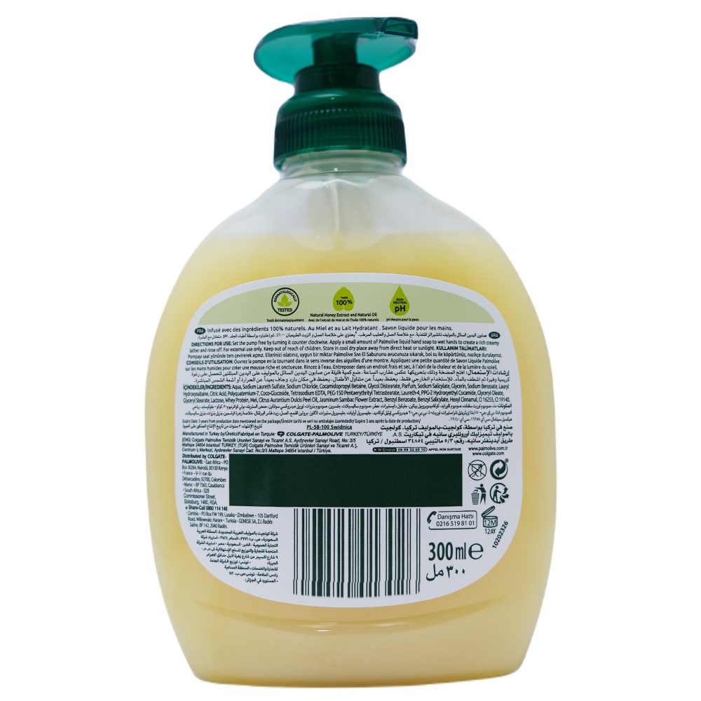 Palmolive Milk & Honey Liquid Hand Soap 300ml back image
