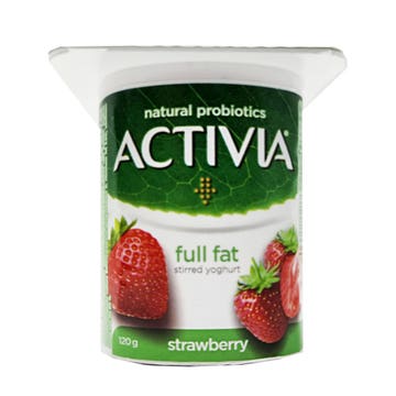 Activia Strawberry Stirred Full Fat Yoghurt 120g - Available at Alosra Online Supermarket