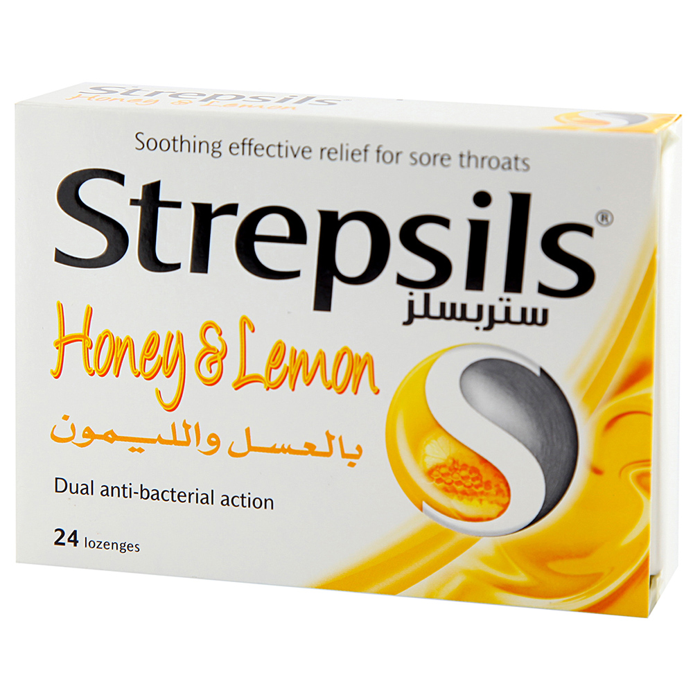Strepsils Honey & Lemon 24 Lozenges - Available at Alosra Online Supermarket