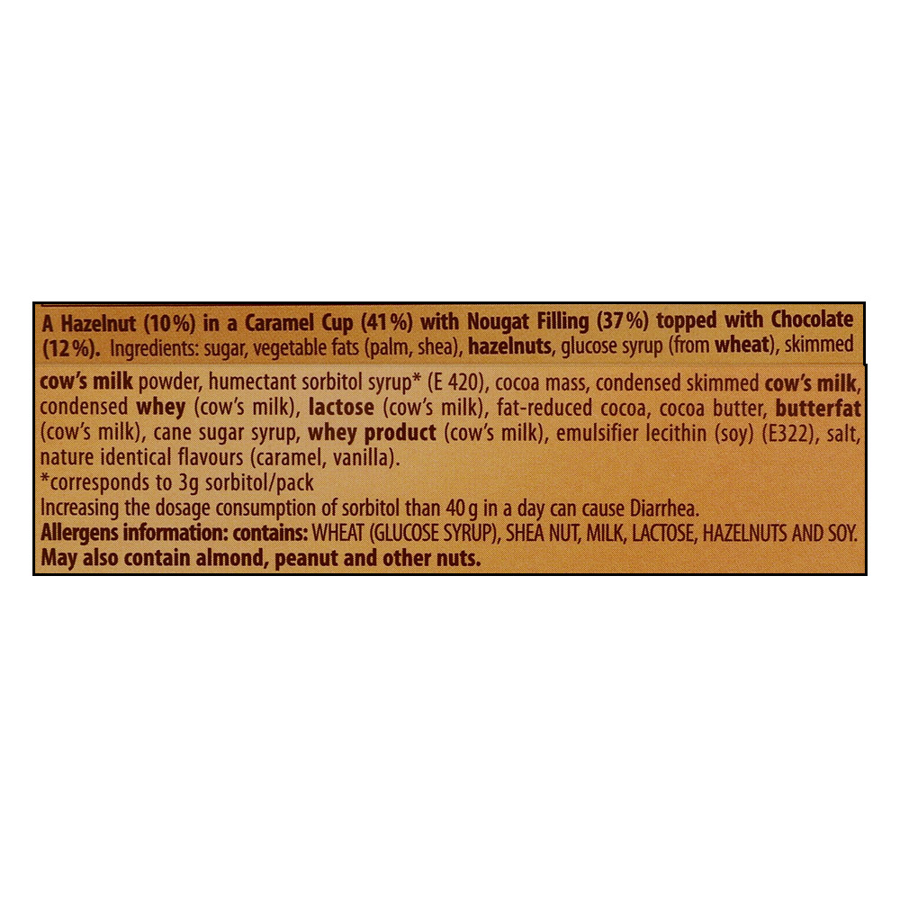 Storck Toffifee Hazelnut Chocolate 125g back image