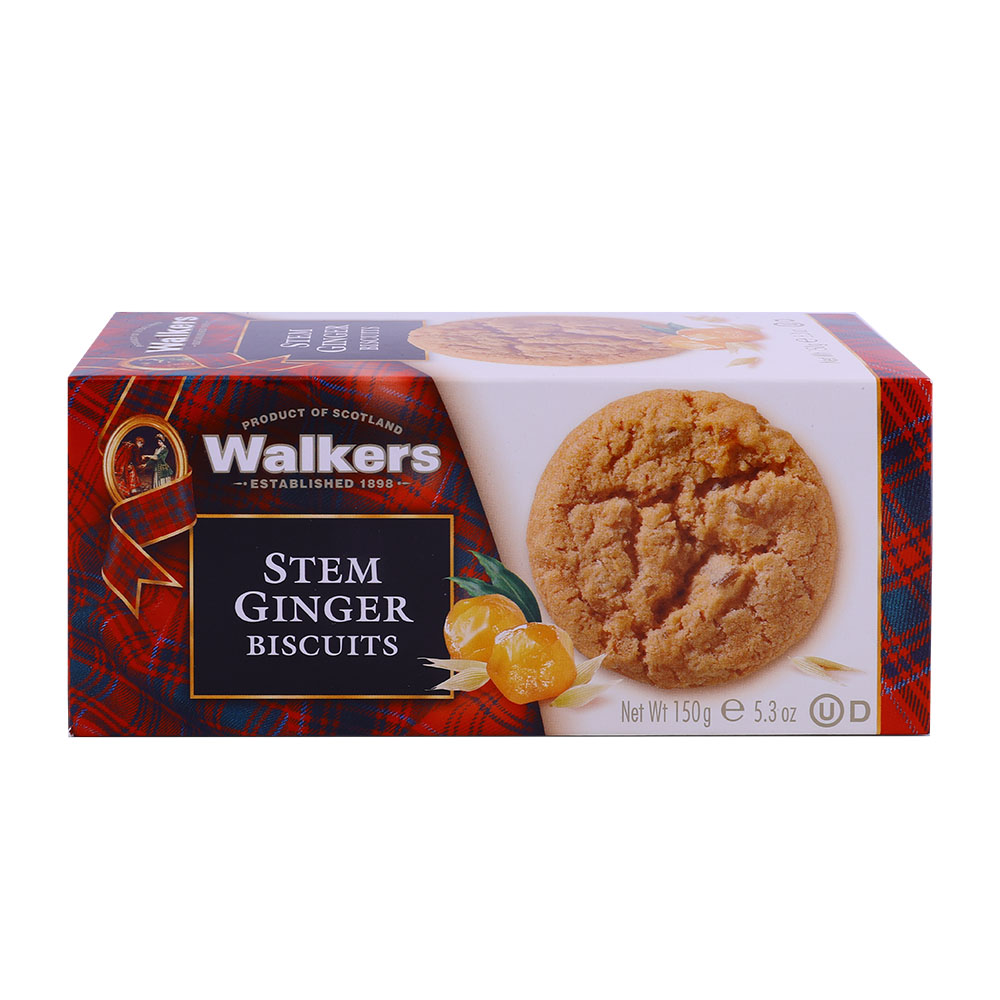 Walkers Stem Ginger Biscuits 150g back image