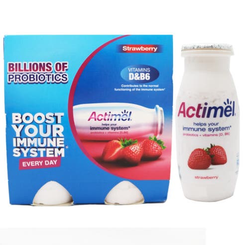 Actimel Dairy Drink Strawberry Flavoured 4x93ml [4 Pack] - Available at Alosra Online Supermarket