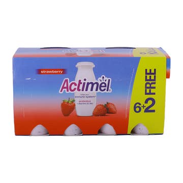 Al Safi Danon Actimel Strawberry Drink 93ml [6+2 Free] - Available at Alosra Online Supermarket
