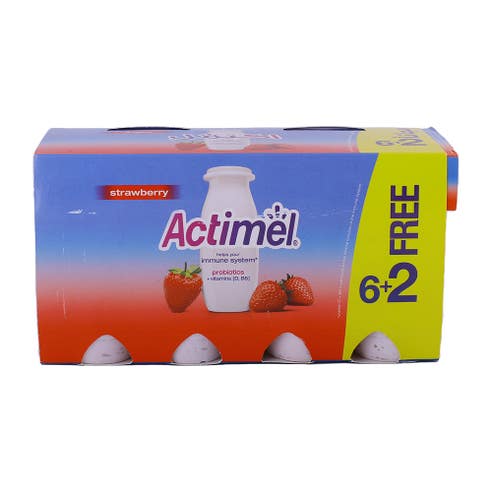 Al Safi Danon Actimel Strawberry Drink 93ml [6+2 Free] - Available at Alosra Online Supermarket