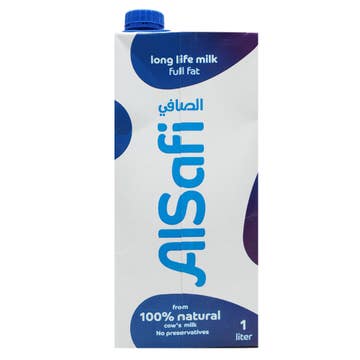 Al Safi Full Fat Long Life Milk 1L - Available at Alosra Online Supermarket