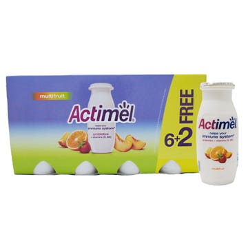 Al Safi Actimel Multi Fruits Drink 93ml [8 Pack] - Available at Alosra Online Supermarket