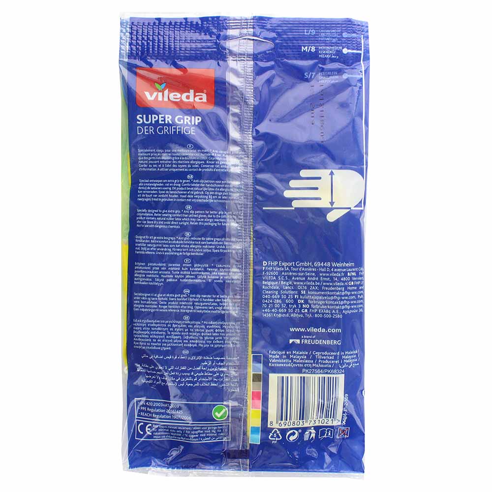 Vileda Super Grip Gloves Medium [2 Pack] back image