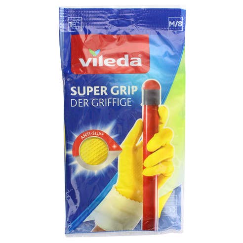 Vileda Super Grip Gloves Medium [2 Pack] - Available at Alosra Online Supermarket