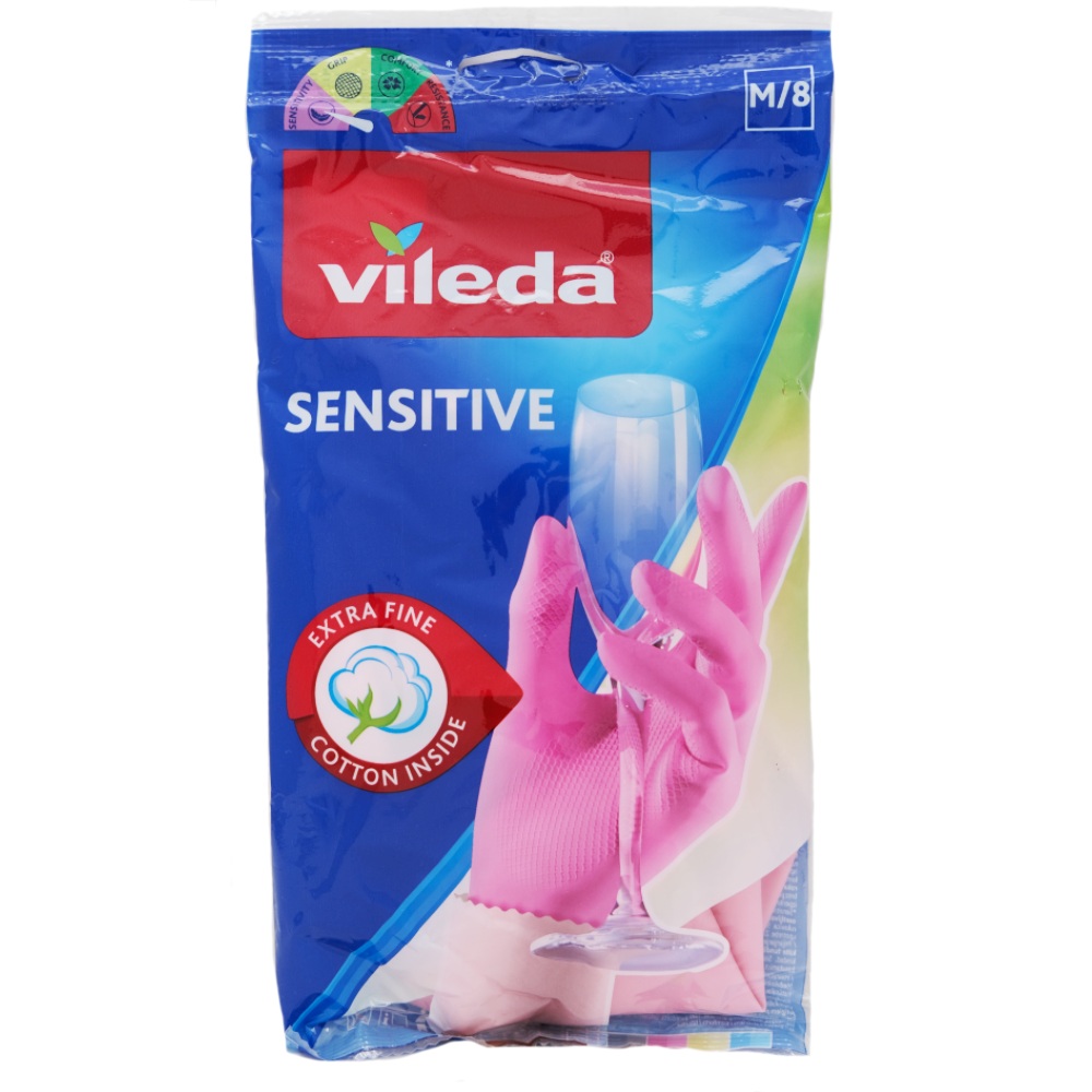 Vileda Sensitive Gloves Medium - Available at Alosra Online Supermarket