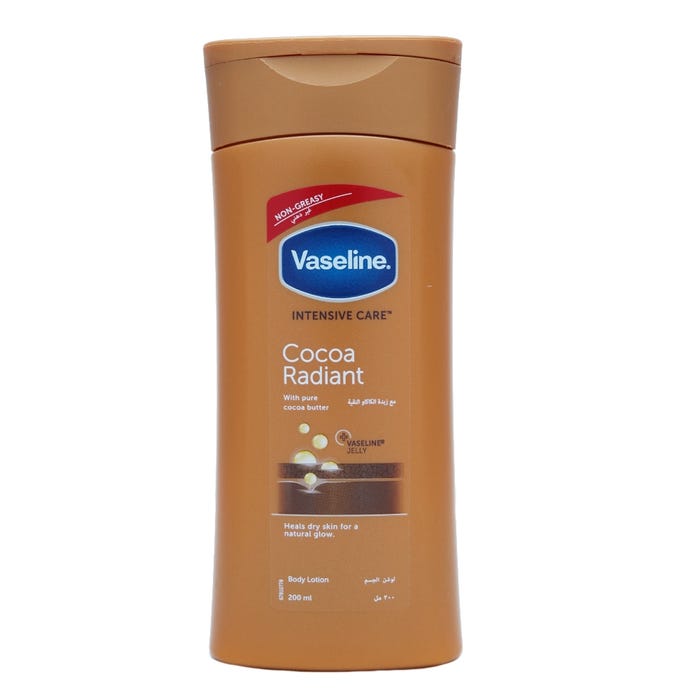 Vaseline Cocoa Radiant Body Lotion 200ml - Available at Alosra Online Supermarket