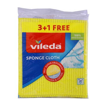 Vileda Sponge Cloth [3+1 Free] [Special Offer] - Available at Alosra Online Supermarket