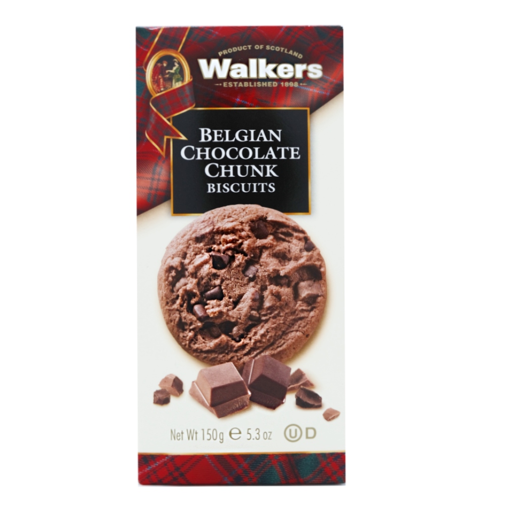 Walkers Belgian Chocolate Chunk Biscuits 150g - Available at Alosra Online Supermarket