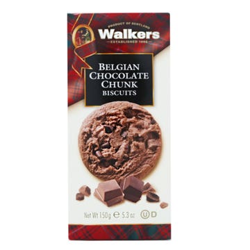 Walkers Belgian Chocolate Chunk Biscuits 150g - Available at Alosra Online Supermarket