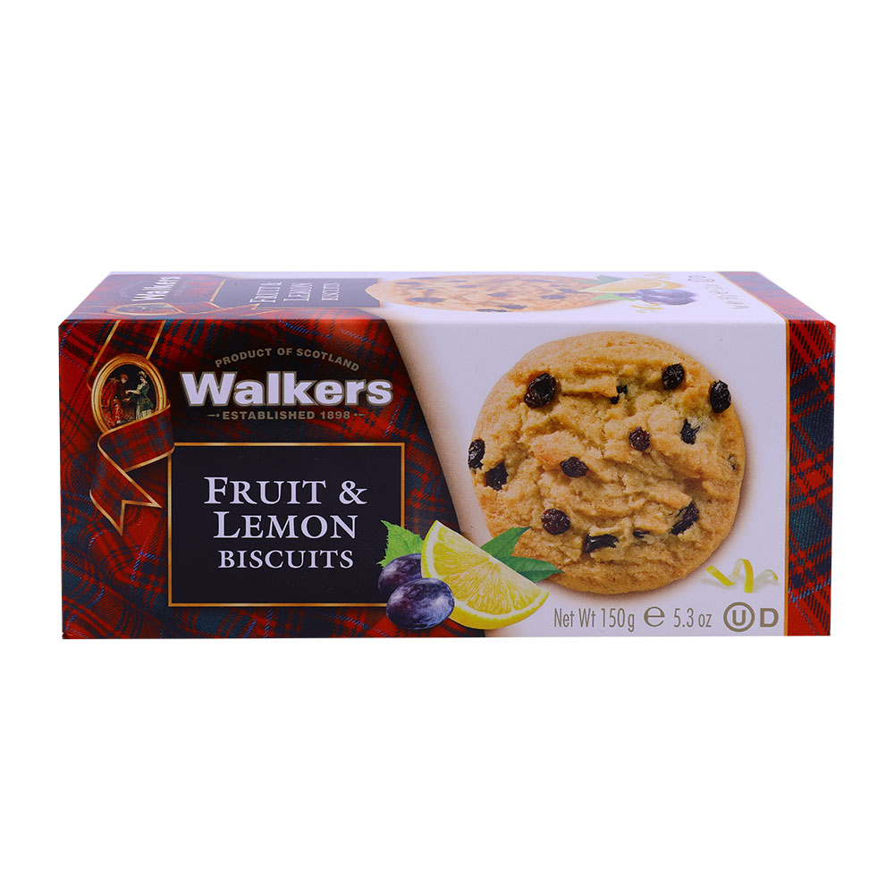 Walkers Fruit & Lemon Biscuits 150g back image
