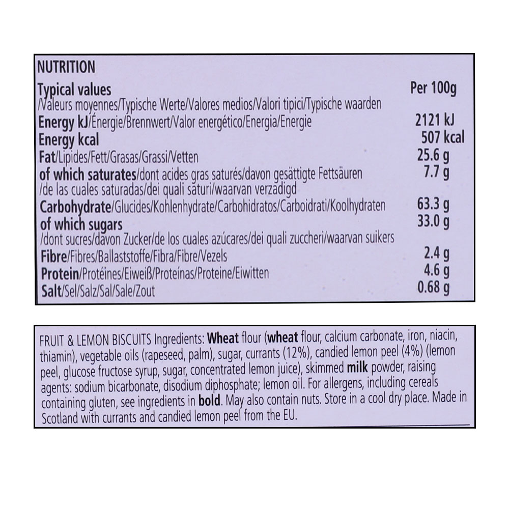 Walkers Fruit & Lemon Biscuits 150g right side image