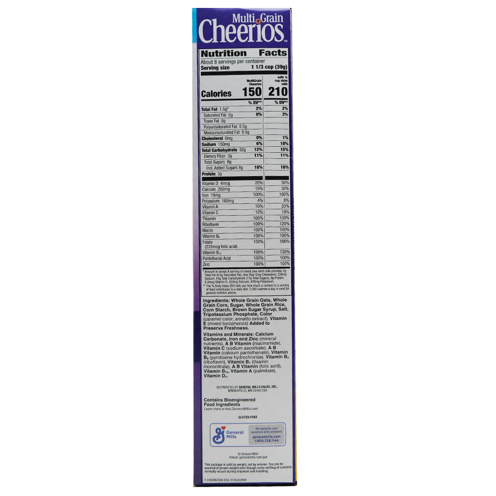 General Mills Multi Grain Cheerios Cereal 12.8oz left side image