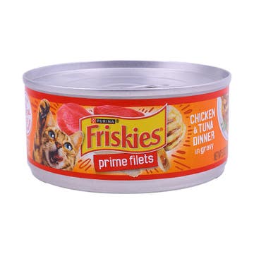 Purina Friskies Prime Filets Chicken & Tuna Dinner In Gravy 156g - Available at Alosra Online Supermarket