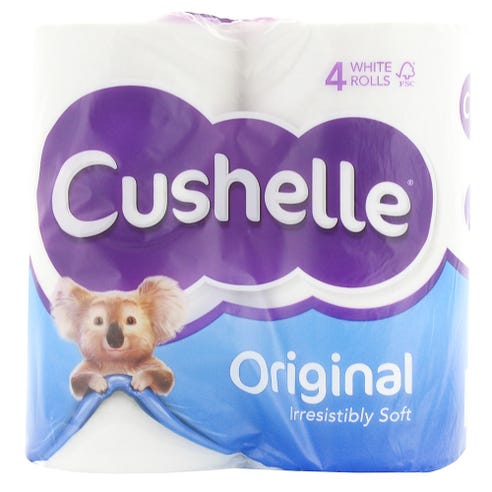 Cushelle Original Soft White Rolls [4 Rolls] - Available at Alosra Online Supermarket