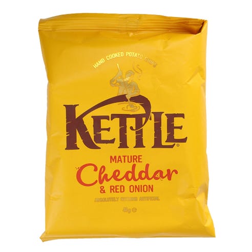 Kettle Mature Cheddar & Red Onion Chips 40g - Available at Alosra Online Supermarket