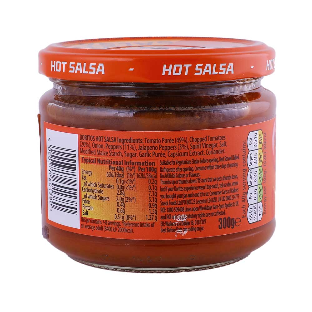 Doritos Hot Salsa Dip 300g back image