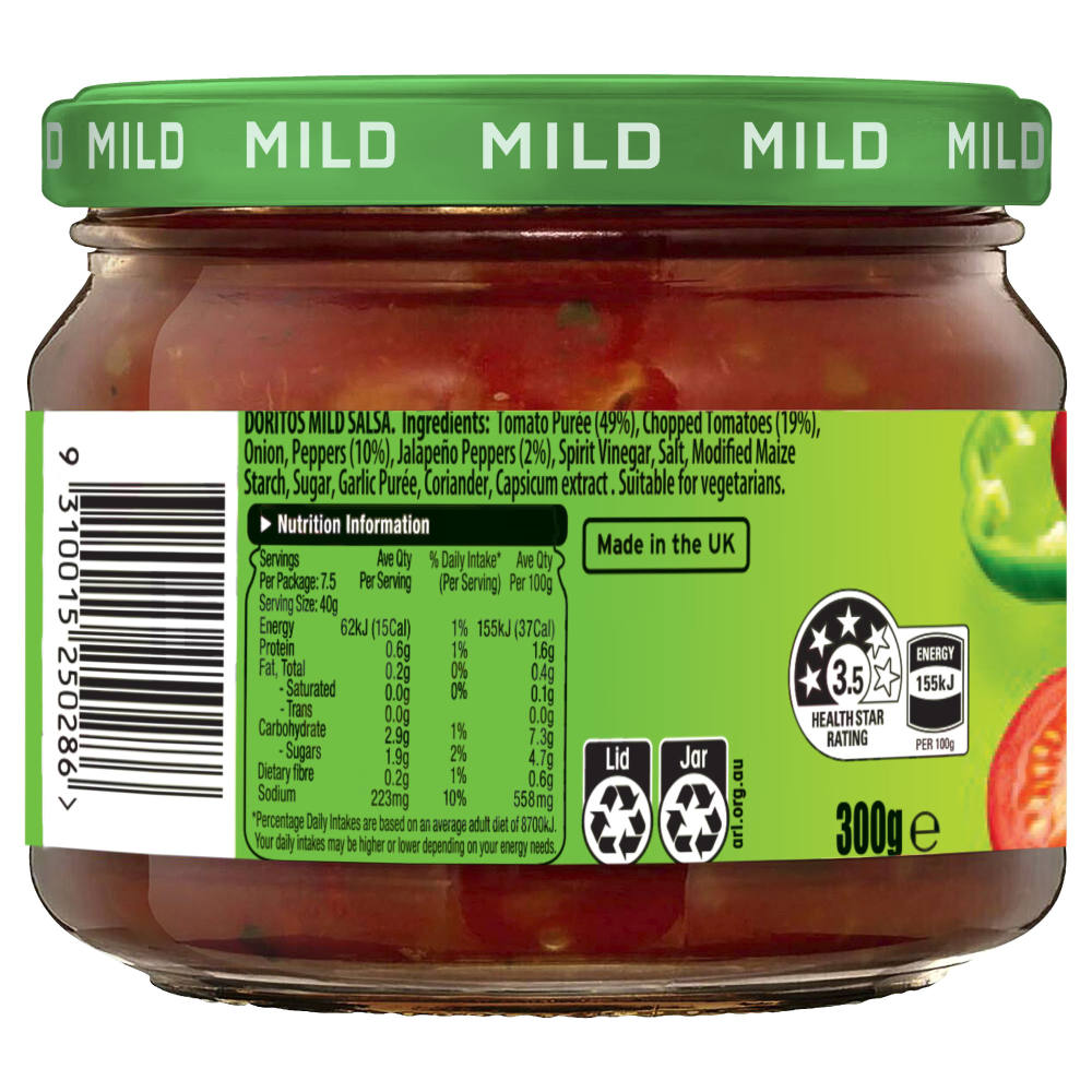 Doritos Mild Salsa Dip 300g- Product ingredients image