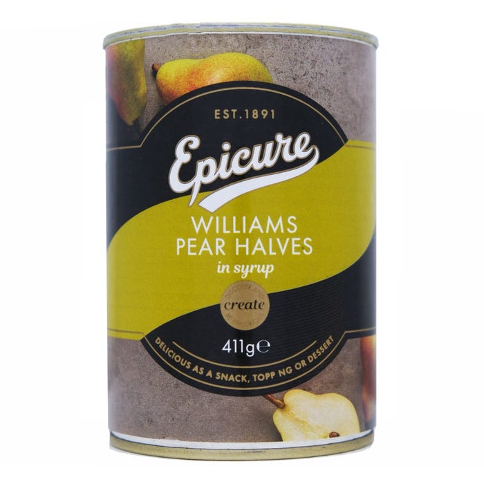Epicure Williams Pear Halves in Syrup 415g - Available at Alosra Online Supermarket