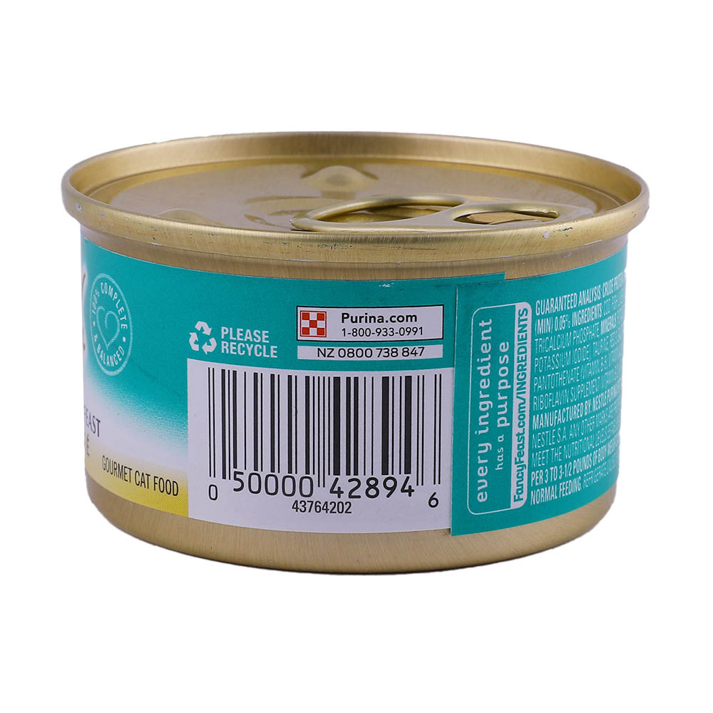 Purina Fancy Feast Cod, Sole & Shrimp Classic Pate Gourmet 85g back image
